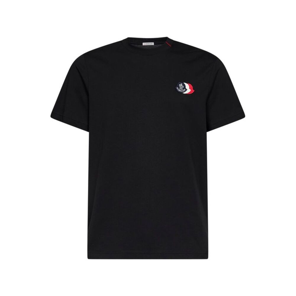 Moncler Men Black Cotton Jersey Logo T-Shirt